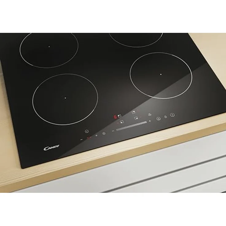 Candy Idea CIS642SCTT/1, 59 cm Induktionskochfeld mit 4 Brennern, schwarzer Glas-Keramik-Oberfläche, Touch-Panel und digitalem Timer – Bild 8
