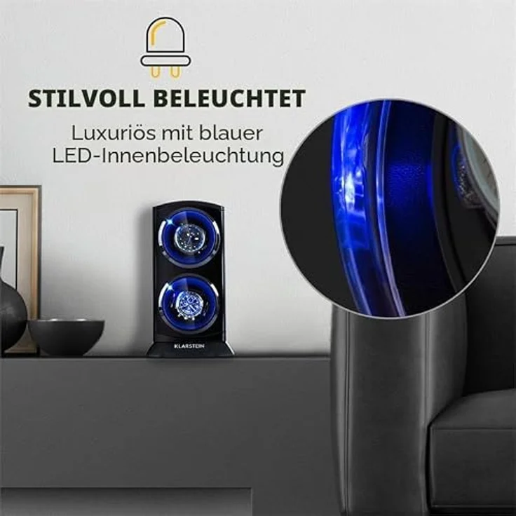 St. Gallen Premium Uhrenbeweger 2 Uhren 4 Geschwindigkeiten Matt Schwarz – Bild 8