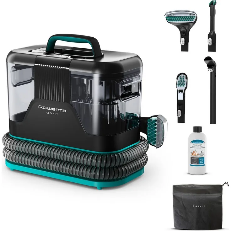 Rowenta Teppichreinigungsgerät IN5020F0 Clean, tragbarer Teppichreiniger mit austauschbaren Reinigungsköpfen
