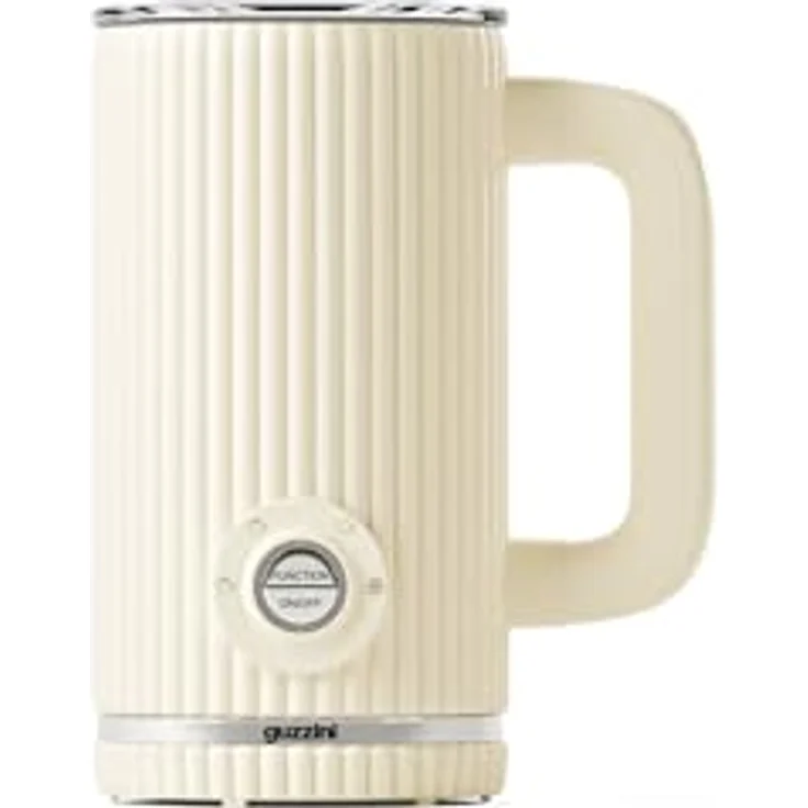 Guzzini Sous Chef Milchaufschäumer, 4 Programme, Warm- und Kaltschaum, 300 ml, transparenten Deckel, drehbarer Boden, Bio-Basis (Cream) – Bild 1