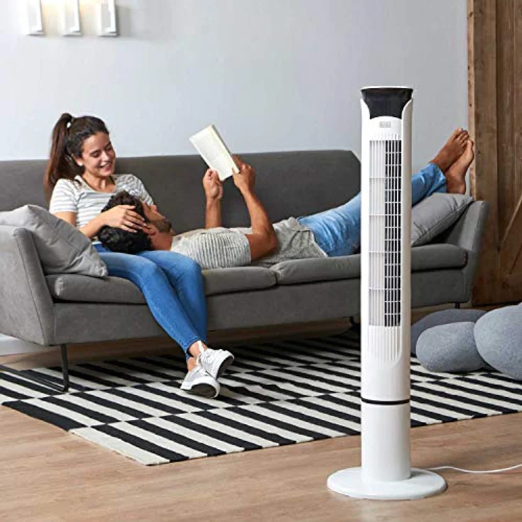 Black + Decker BXEFT49E Turmventilator, 45, Kunststoff, Mit Fernbedienung, 102 cm, weiß – Bild 2