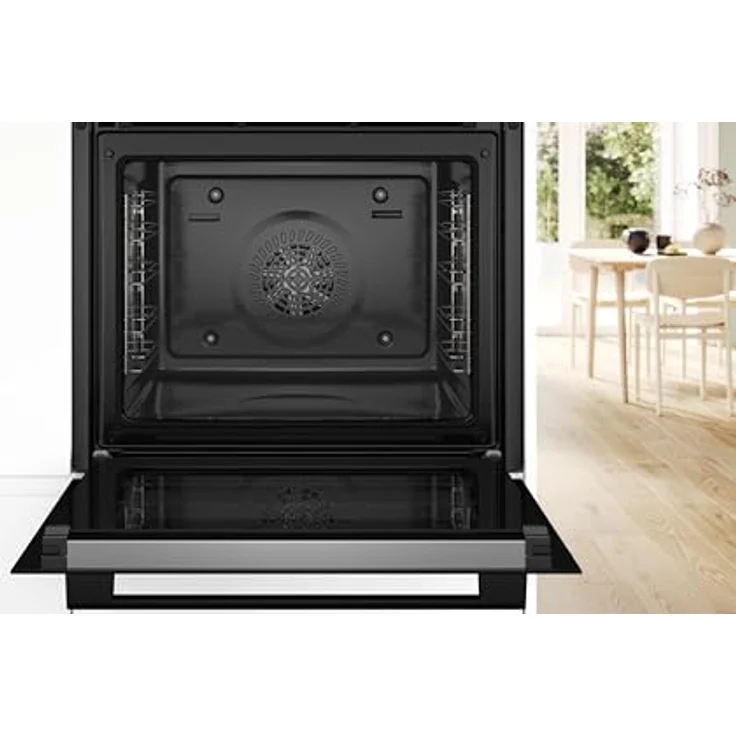Bosch HBA571BB4 Serie 2 Einbau-Backofen, 60 x 60 cm, Pyrolyse-Selbstreinigung, AutoPilot 10 Programme, 3D-Heißluft, LED Touch Control, 71 Liter Garraum, Schwarz – Bild 4