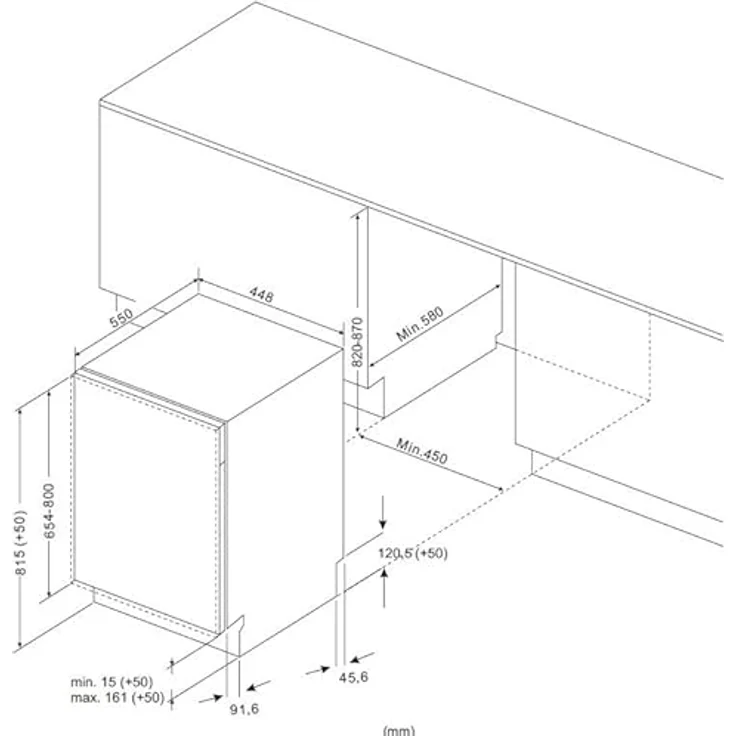 Amica EGSPV 584 900, Vollintegrierter Geschirrspüler 45 cm, 10 Maßgedecke, 8 l, 42 dB (A), Flex Besteckschublade, Aquastopp, 5 Programme – Bild 8