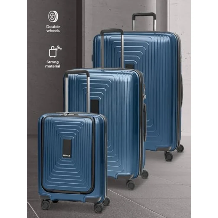 REDOLZ Hartschalen Koffer-Set-3-teilig | S 55 cm Laptopfach + M 66 cm + L 77 cm | Dehnfalte erweiterbar | Ultra-leicht | 4-Rollen & TSA | Essentials 14 – Bild 4