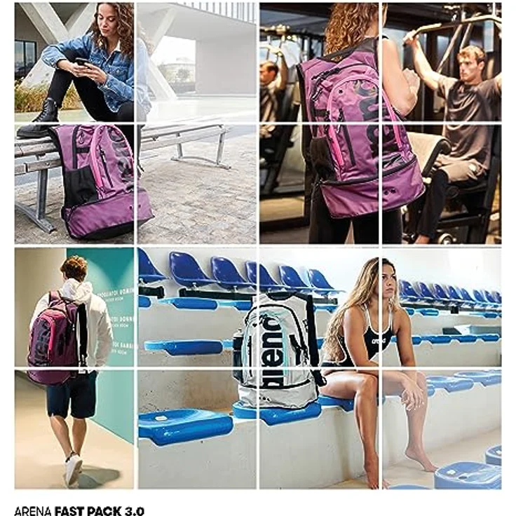 Arena Daypack Fastpack 3.0 Schwimmrucksack, 40 Liter, wasserabweisend mit cleverem Platzmanagement und separater Schwimmtasche – Bild 2