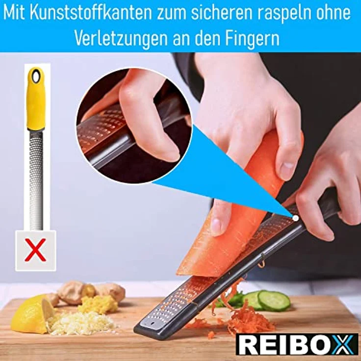 REIBOX Käse Reibe Zester Parmesan Hobel Schokoladen Zitronen Muskatnuss Raspel – Bild 3