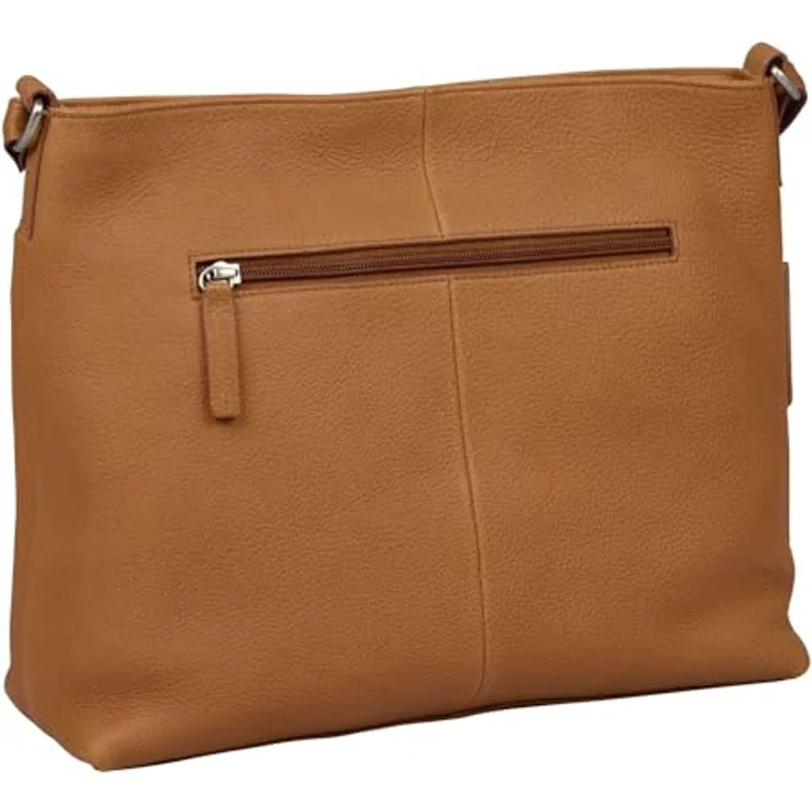 Burkely Soft Skylar, Damen-Umhängetasche aus hochwertigem Leder, Crossbody Bag in Cognac-Braun mit verstellbarem Riemen und praktischen Fächern – Bild 3