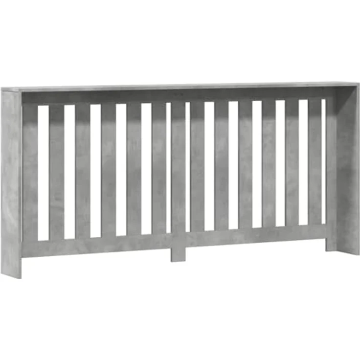 vidaXL Heizkörperverkleidung Betongrau 175x20x82 cm, Holzwerkstoff mit modernem Latten-Design und pflegeleichter Oberfläche – Bild 7
