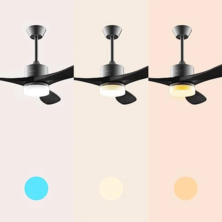 Cecotec Deckenventilator EnergySIlence Aero 5200 Black Design. 40 W, 52“ mit DC Motor, LED Beleuchtung und Fernbedienung (Holz-Finish, Stone Pro) – Bild 3