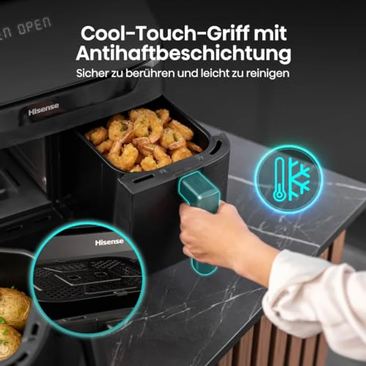Hisense HAF2700DHA, Air Fryer Fritteuse mit 2700 W und 11 l, Schwarz – Bild 13