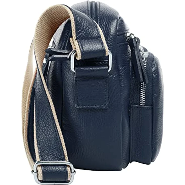 Samantha Look Umhängetasche, Damen Leder, 100% Rindleder, Made in Italy, 22 x 26 x 7 cm, verstellbarer Schultergurt – Bild 6