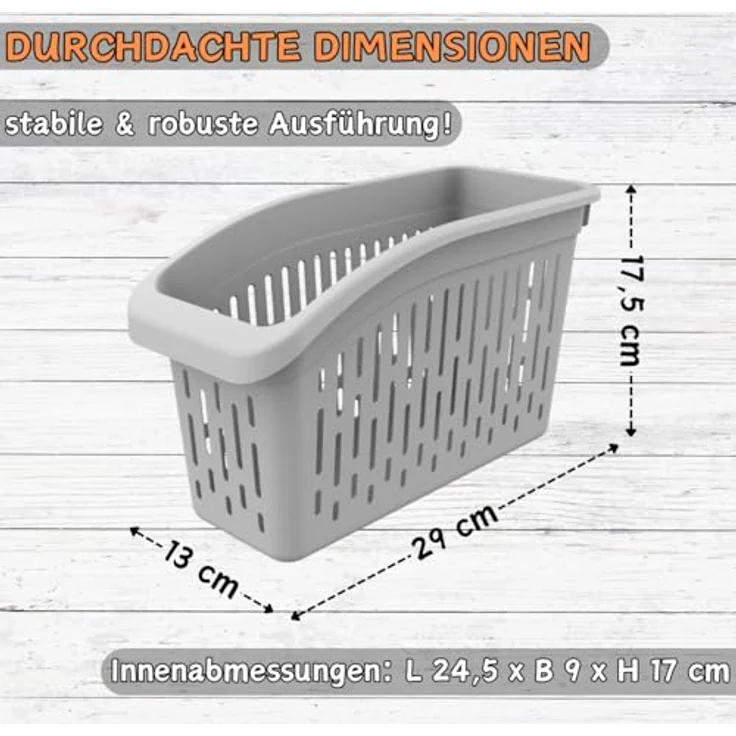 Engelland Korbeinsatz Kühlschrank-Organizer, BPA-freier Kunststoff, 29x13x17.5 cm, robust und platzsparend – Bild 2