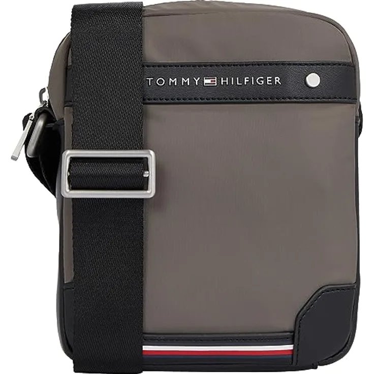 Tommy Hilfiger Herren Umhängetasche Reporter Klein, Grau (Shady Stone), Onesize