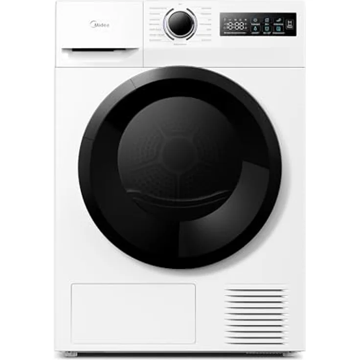 Midea MD11EH70BD Wärmepumpentrockner, 7 kg, Energieklasse D, Schnelltrocknen 35', HealthGuard, Sensor-Trocknung, Knitterschutz, Auffrischen Wolle, Weiß