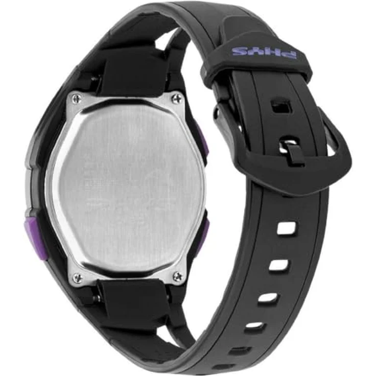 Casio Sports Damen- und Jugenduhr Digital Schwarz/Lila STR-300-1CEG, Kunststoffarmband, Dornschließe, anthrazitfarbenes Zifferblatt – Bild 2