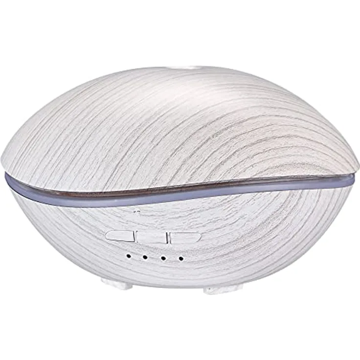 Sixtol Aroma Diffuser, Aromazerstäuber in Steinweiss Holz, 500 ml, mit Lichteffekten und elegantem Design