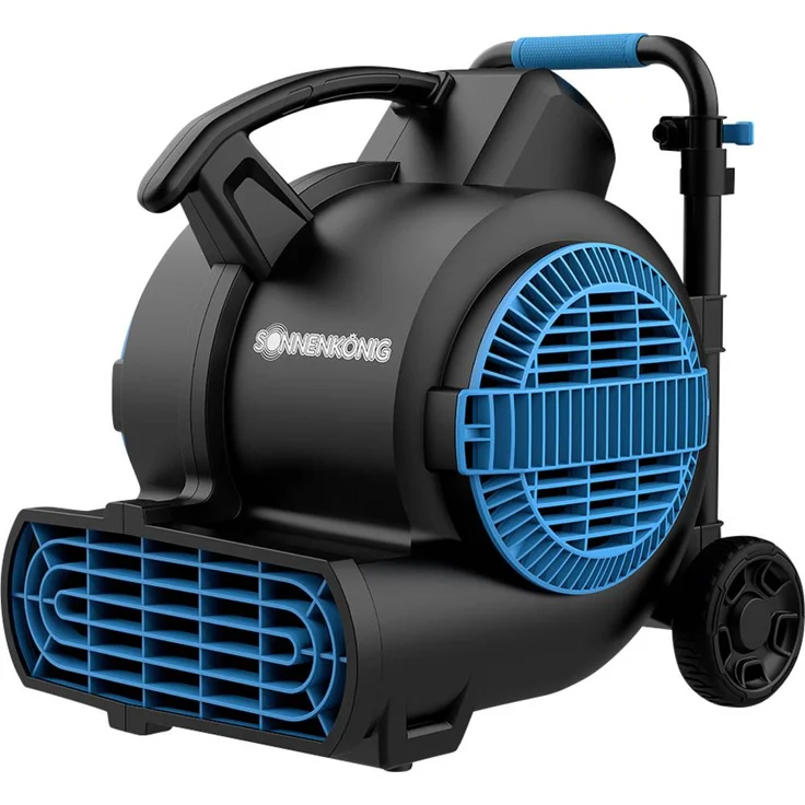 Sonnenkönig Bodenventilator 450W, schwenkbar mit 3 Ventilationsstufen und transportablen Rollen