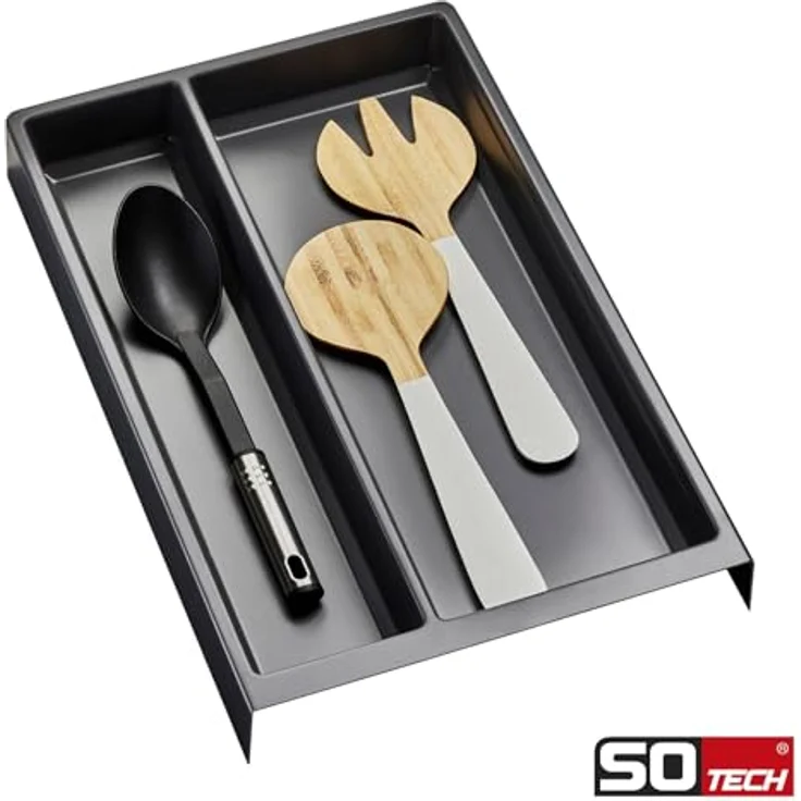 Orga-Box SEPARADO Individual Schubladeneinsatz schiefergrau genarbt (300 x 474 x 51 mm) - Für große Küchenutensilien ab 40cm Schrankbreite – Bild 2