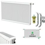 Belrad Universalheizkörper Kompakt Ventilheizkörper 6 Anschlüsse T22 500x400-578W, hochwertiger Heizkörper mit 6 Anschlüssen, weiß