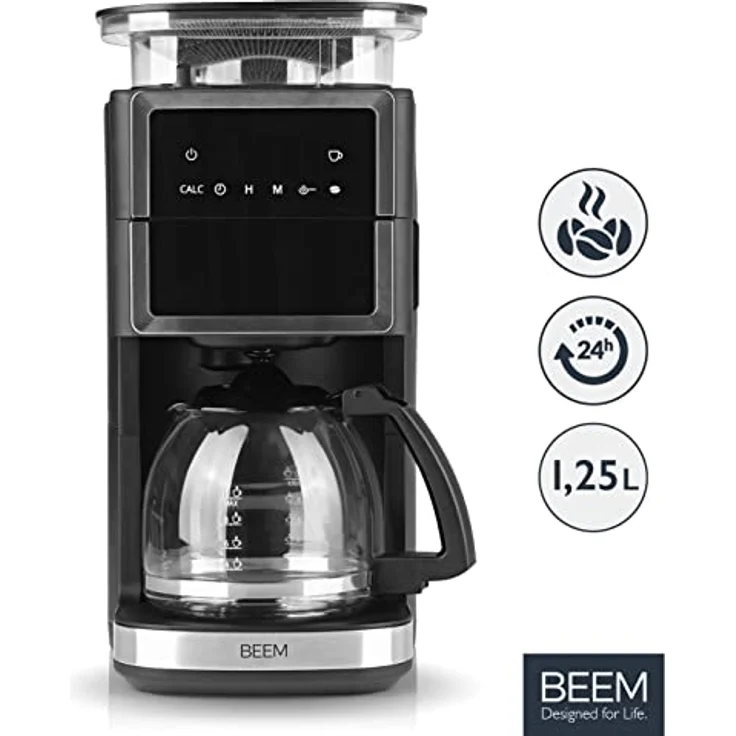 BEEM FRESH-AROMA-PERFECT III Filterkaffeemaschine mit Mahlwerk - Glas – Bild 2