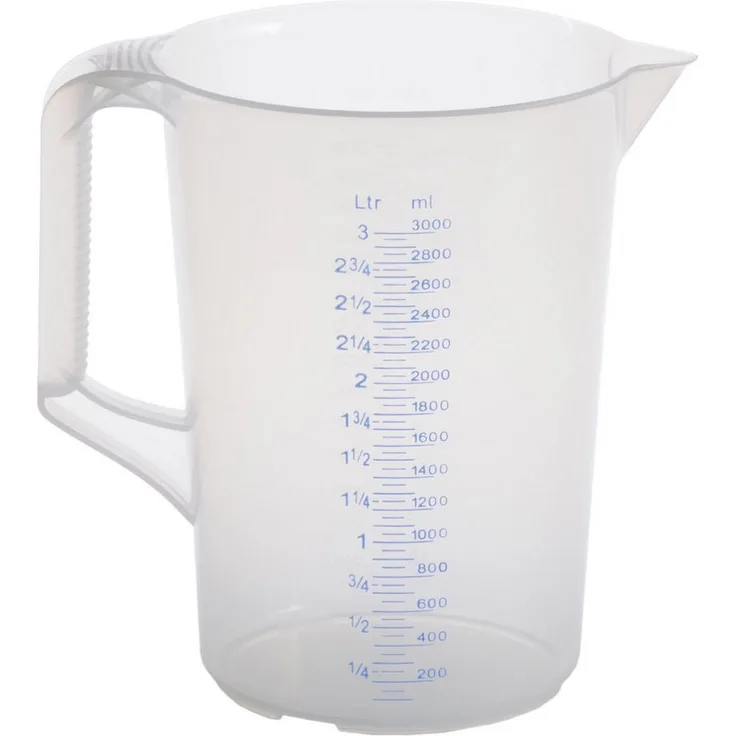 hünersdorff Messkanne geschlossener Griff 3000ml, Polypropylen, temperaturbeständig von -20 °C bis +100 °C