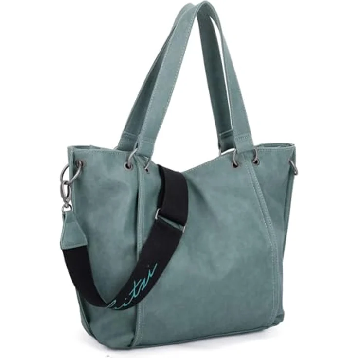 Fritzi aus Preußen Eco Fritzi02 Shopper Tasche, 50 cm x 12.5 cm x 33.5 cm, 100% Polyester, petrol – Bild 2