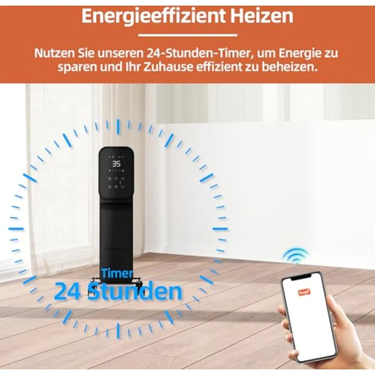 SHX SHXORA20W Öl-Radiator mit Wifi Steuerung 2000 Watt, weiß - Heizgerät mit 3 Heizstufen und Boost-Funktion – Bild 6