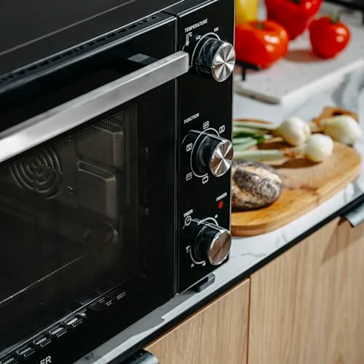 Adler Minibackofen AD 6026, Elektrobackofen, 48L, Umluft, Timer, Drehspieß, schwarz – Bild 8