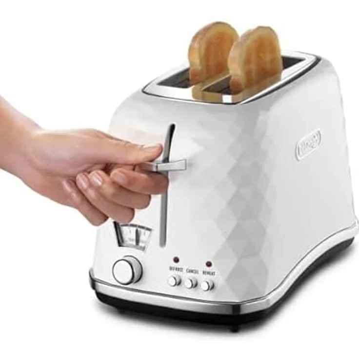 DeLonghi CTJ 2103.W Doppelschlitztoaster, 900W, 5 Bräunungsstufen, weiß – Bild 4