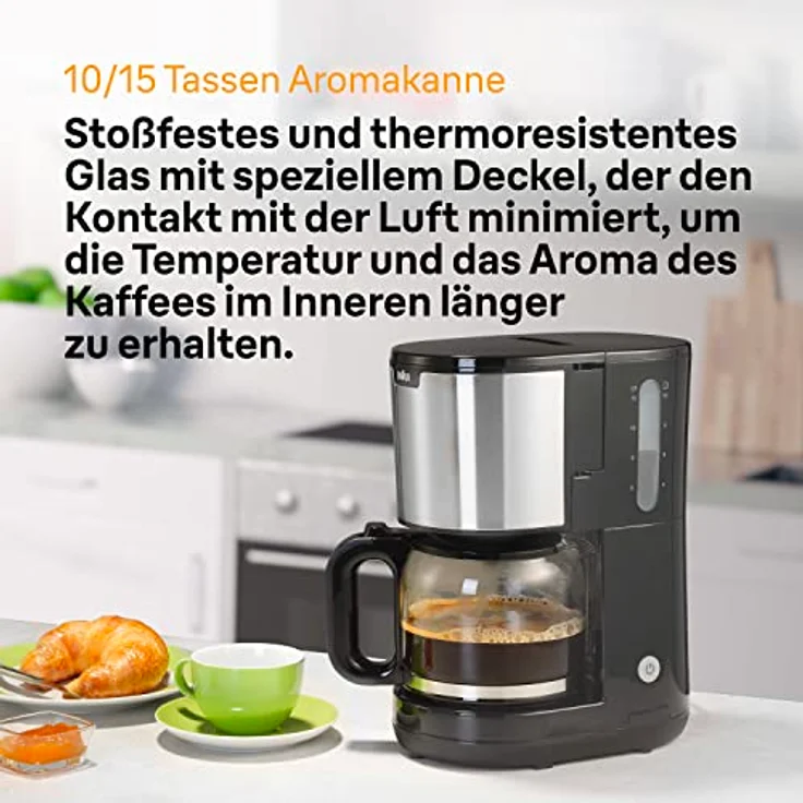Braun PurShine 1 KF 1500 BK Filterkaffeemaschine, 10 Tassen, schwarz – Bild 6