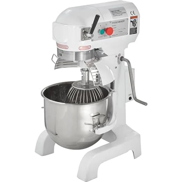GastroHero Planetenrührwerk 20L, professionelle Teigknetmaschine mit 3 Geschwindigkeitsstufen und Edelstahlkessel