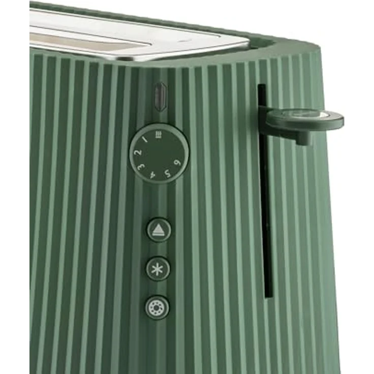 Alessi Plissé MDL15 GR - Langer Doppelfach-Toaster, 1700 W, Grün, mit Brötchenaufsatz aus Edelstahl 18/10 – Bild 2