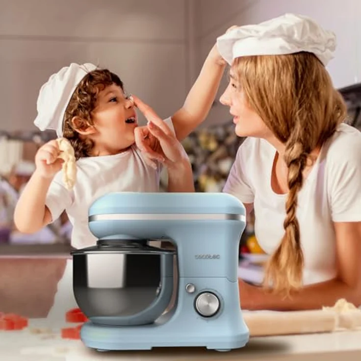 Cecotec Rühr- und Knetmaschine Cecomixer Merengue 5L 1200 Ice-Cream Blau. 1200 W, 5-Liter-Schüssel aus Edelstahl und Zubehör zum Schlagen und Kneten, inklusive Funktion zum Eiscreme machen – Bild 3