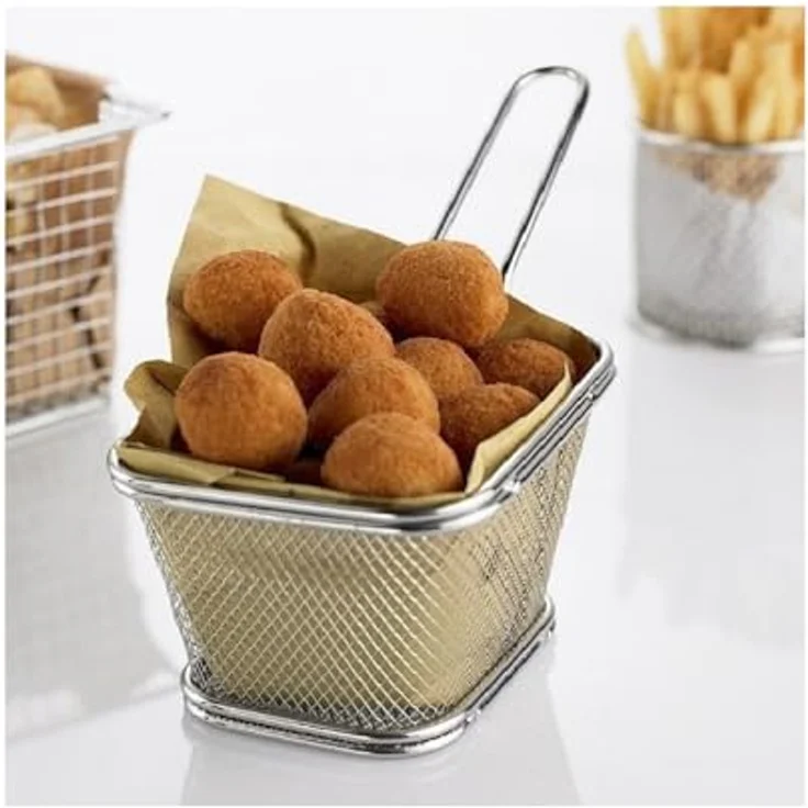 Excellent Houseware Fritteuse, Frittierkorb 14x11x7 cm, robust und vielseitig – Bild 4