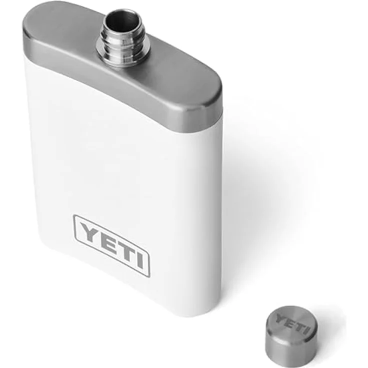 YETI Rambler Flachmann, Edelstahl, 7 oz (207 ml), weiß, spülmaschinenfest, DuraCoat-Farbe, inkl. Trichter – Bild 1