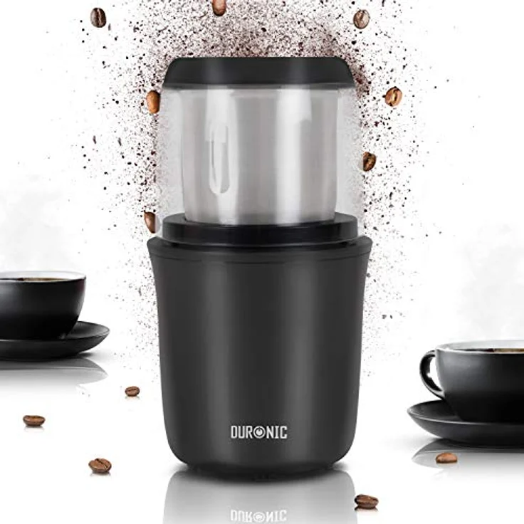 Duronic CG250 Kaffeemühle | 250 Watt elektrische Kaffemühle | Getreidemühle mit 75 g Fassungsvermögen | Coffee Grinder für Kaffeebohnen, Gewürze, Kräuter, Nüsse, Getreide | Mühle für gemahlenen Cafe – Bild 1