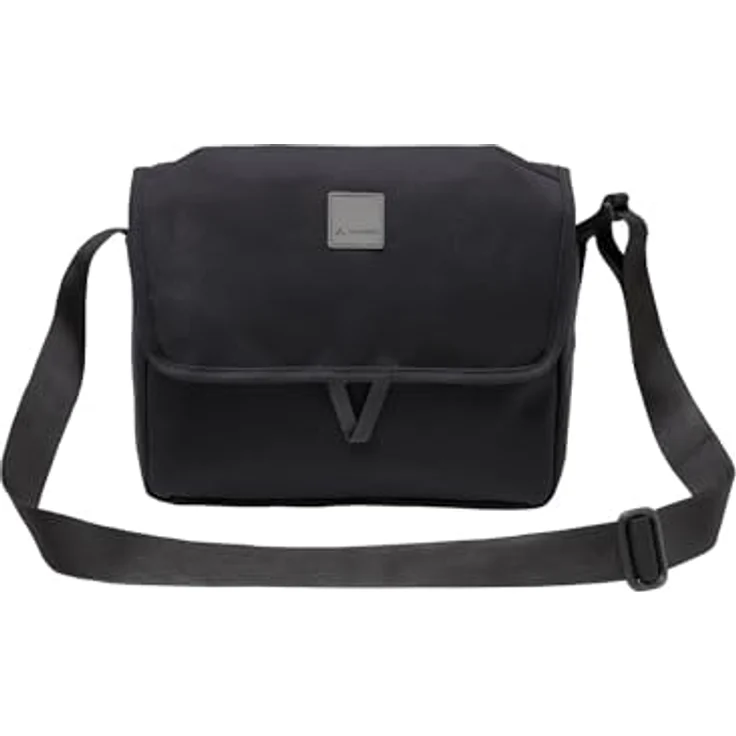 VAUDE Coreway Shoulderbag 6, Umhängetasche aus recycelten PET-Flaschen, schwarz, mit durchdachter Fächeraufteilung und Sicherheitskonzept – Bild 3