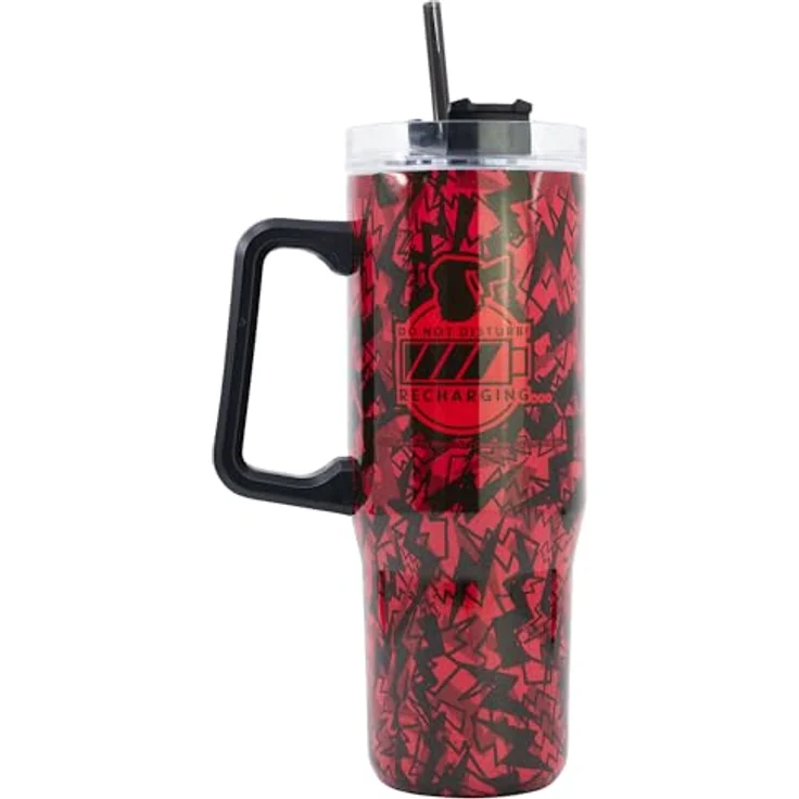POKÉMON XL Edelstahl-Trinkflasche, wiederverwendbarer Thermobecher mit 940 ml Fassungsvermögen, drehbarem Trinkverschluss und integriertem Strohhalm – Bild 2