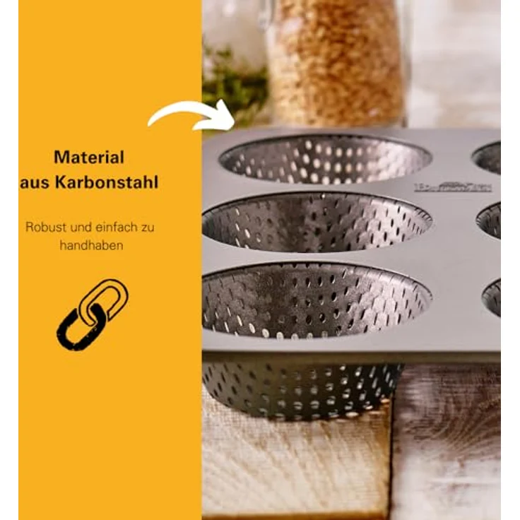 Birkmann RBV 210226, Backofen-Brötchenbackblech, Breite 32 cm, für 9 Stück – Bild 4