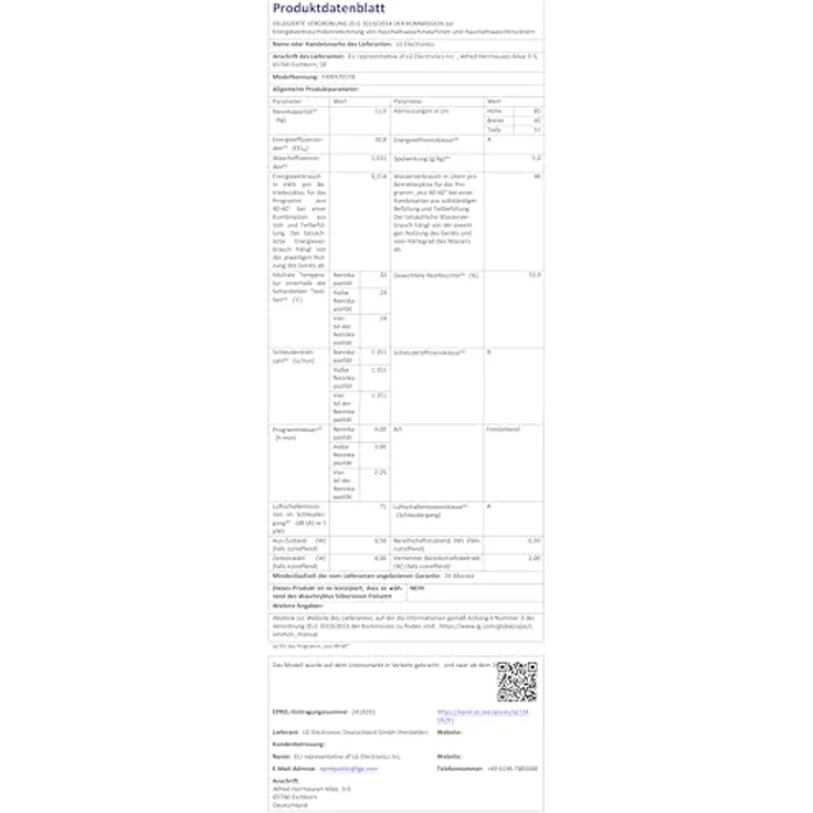 LG F4WX701YB Waschmaschine 11 kg Schwarz, Schaumerkennung, smarte Bedienung, 12 Programme, WLAN-fähig – Bild 9