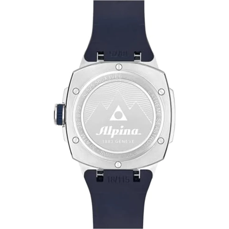 Alpina Automatic Watch AL-525N3VE6, Swiss Made Armbanduhr mit blauem GummiBand – Bild 3