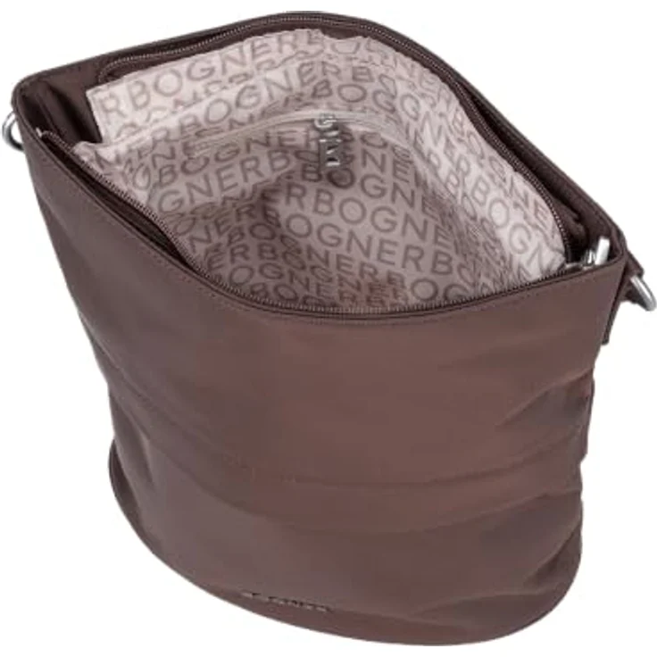 BOGNER Hobo Maxon Heather, Damen Handtasche aus Nylon, dunkelbraun, 14 cm breit, 28 cm hoch – Bild 4