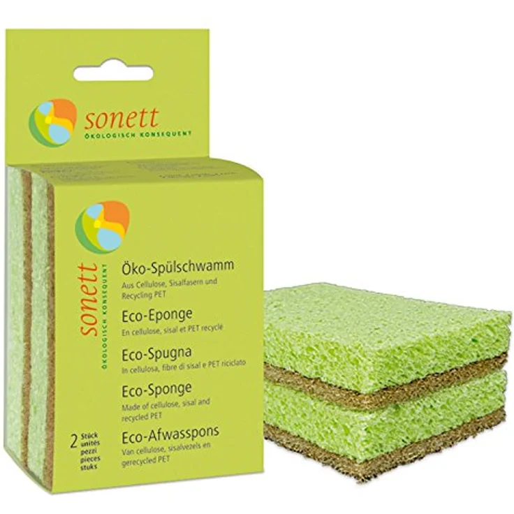 Sonett Öko-Spülschwamm: Für Gläser, Edelstahl und Oberflächen mit Lotoseffekt geeignet – Bild 3