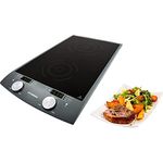HYUNDAI Induktionskochfeld IND 233 I 2900 W I 180min Timer I Glaskeramik I Tragbare Doppel-Induktionskochplatte