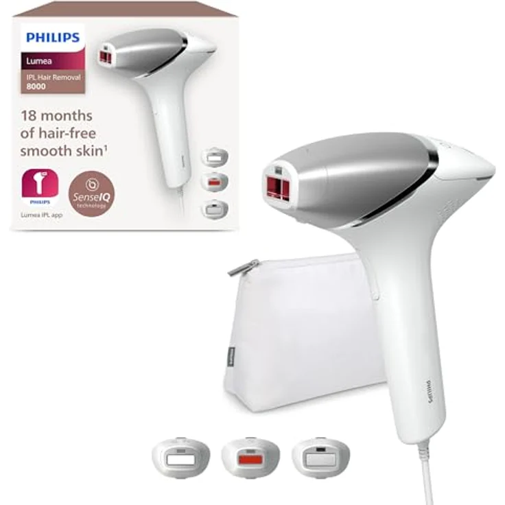 Philips Lumea 8000 Series, IPL-Haarentfernungsgerät, SenseIQ Technologie, 3 Aufsätze, BRI946/00 – Bild 1