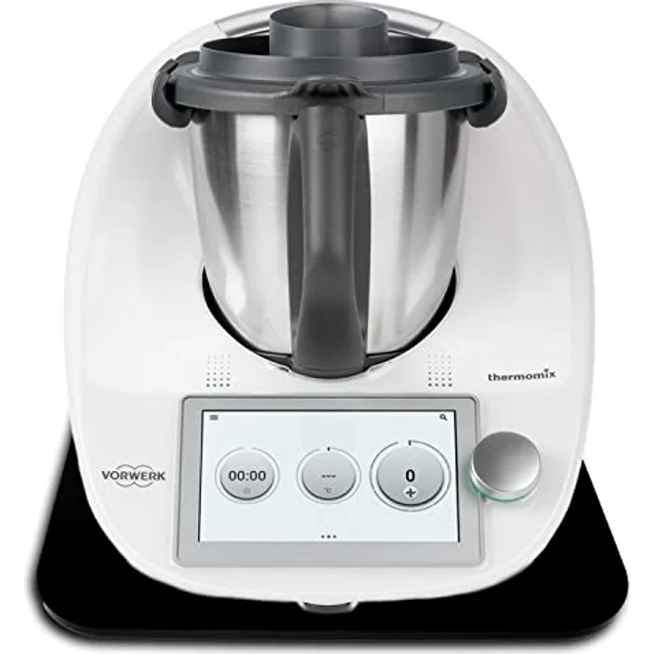 Gleitbrett aus Acryl | schwarz glänzend | 33x28cm für Thermomix TM5 TM6 TM31 und vielen weiteren Küchengeräten | mit hochwertigen Teflongleitern für müheloses Verschieben | Made in Germany – Bild 1