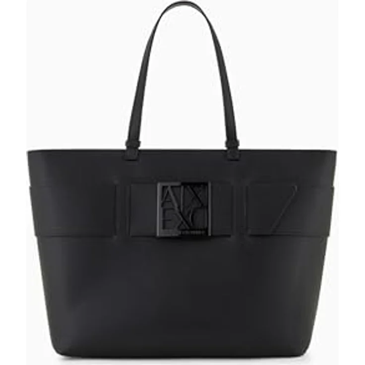 Armani Exchange Shopper Tasche 34.5 cm, 100% Polyurethan, schwarz – Bild 9