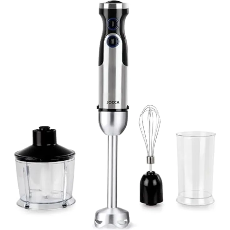 Jocca Handrührgerät JOCCA 1200 W, Stabmixer in Schwarz Grau mit Zubehör
