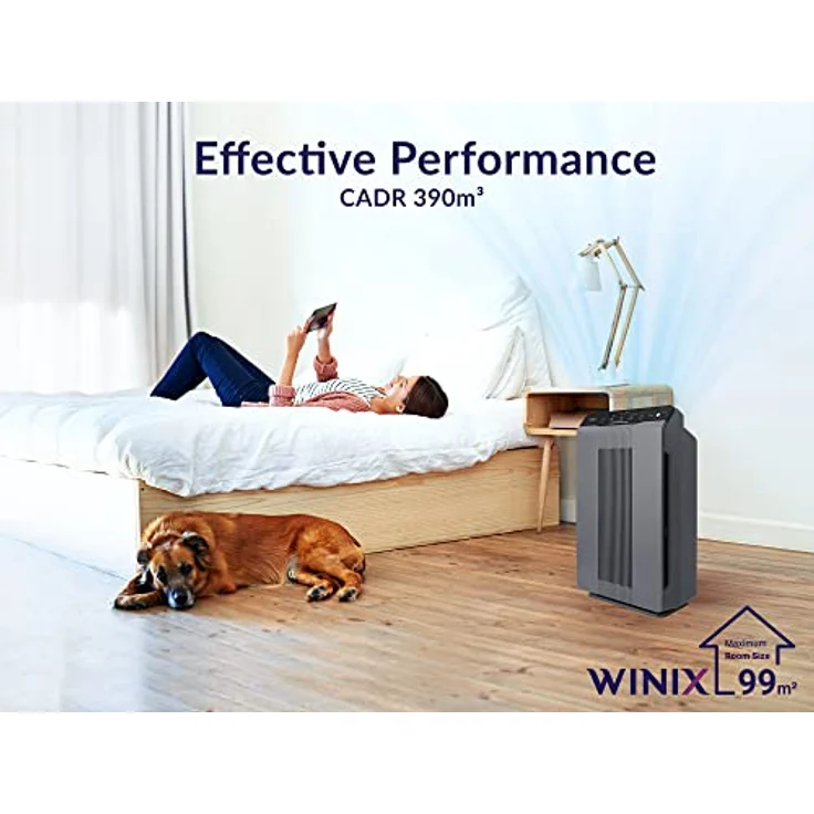 WINIX 5300-2, Luftreiniger für Allergiker mit CADR 390 m³/h, geeignet für Räume bis 99 m², HEPA 13/14-Filter und PlasmaWave-Technologie – Bild 5
