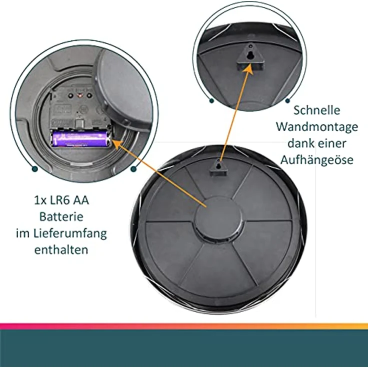 Unilux, Wanduhr, Draußen (35.50 cm) – Bild 3